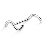 S Silver Curved Nose Stud NSKB-381